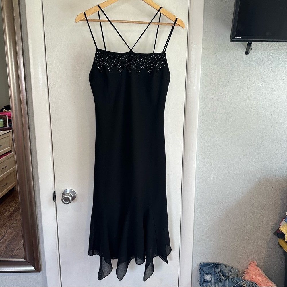 Aspeed USA 90s/y2k Vintage Asymmetrical Whimsygoth Midi Dress. Size: Medium.